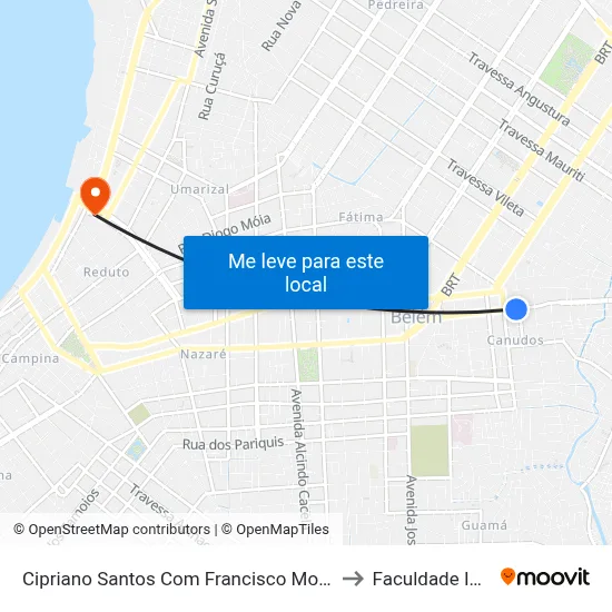 Cipriano Santos Com Francisco Monteiro to Faculdade Ideal map