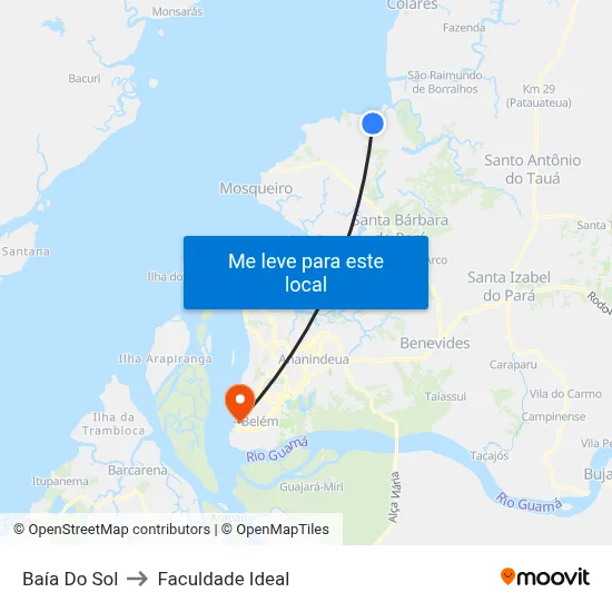 Baía Do Sol to Faculdade Ideal map