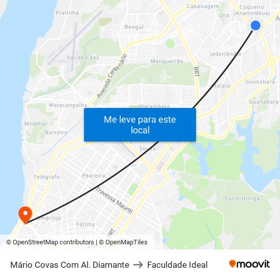 Mário Covas Com Al. Diamante to Faculdade Ideal map