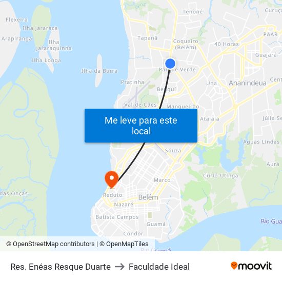 Res. Enéas Resque Duarte to Faculdade Ideal map