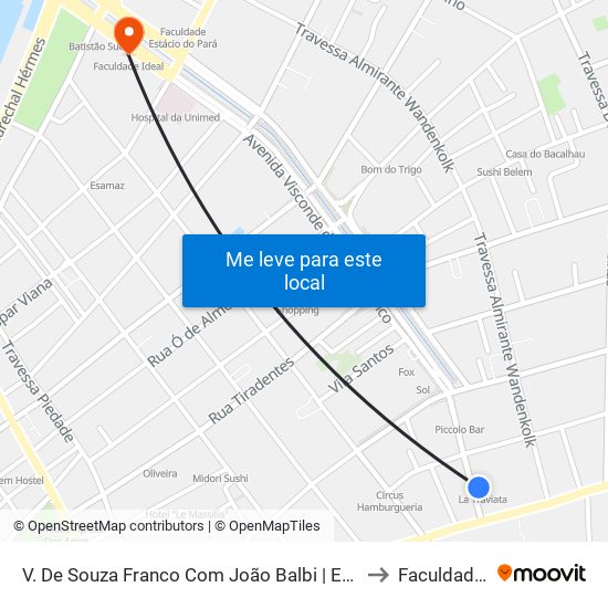 V. De Souza Franco Com João Balbi | Escola Pinto Marques to Faculdade Ideal map