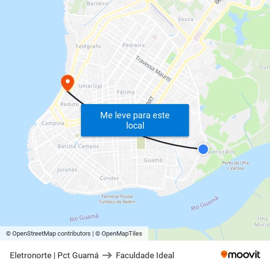 Eletronorte | Pct Guamá to Faculdade Ideal map