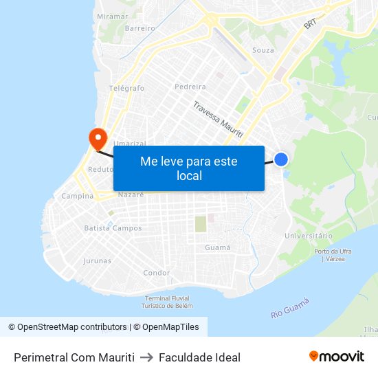 Perimetral Com Mauriti to Faculdade Ideal map
