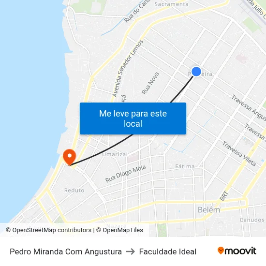 Pedro Miranda Com Angustura to Faculdade Ideal map