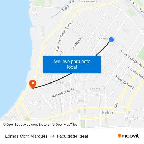 Lomas Com Marquês to Faculdade Ideal map