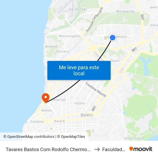 Tavares Bastos Com Rodolfo Chermont | Sentido Oeste to Faculdade Ideal map