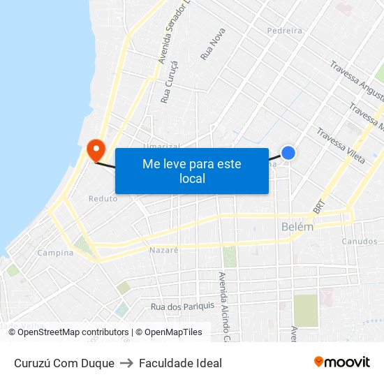 Curuzú Com Duque to Faculdade Ideal map