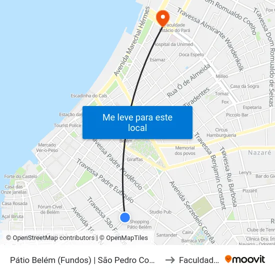 Pátio Belém (Fundos) | São Pedro Com Guilherme Seixas to Faculdade Ideal map