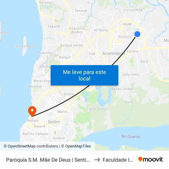 Paróquia S.M. Mãe De Deus | Sentido Sul to Faculdade Ideal map