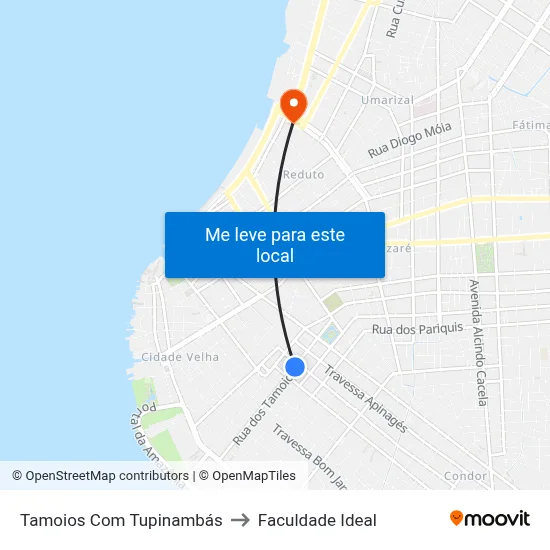 Tamoios Com Tupinambás to Faculdade Ideal map