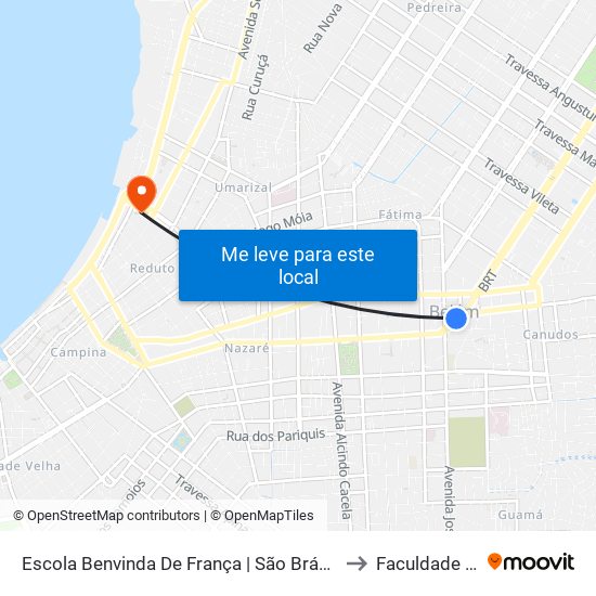 Escola Benvinda De França | São Brás | Expresso to Faculdade Ideal map