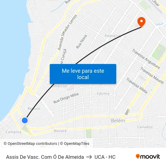 Assis De Vasc. Com Ó De Almeida to UCA - HC map