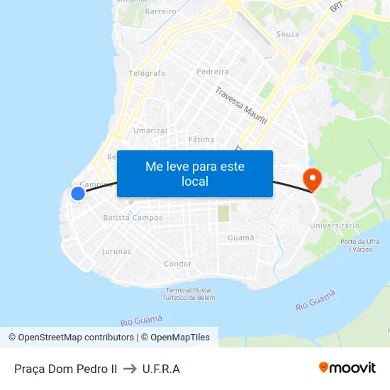 Praça Dom Pedro II to U.F.R.A map