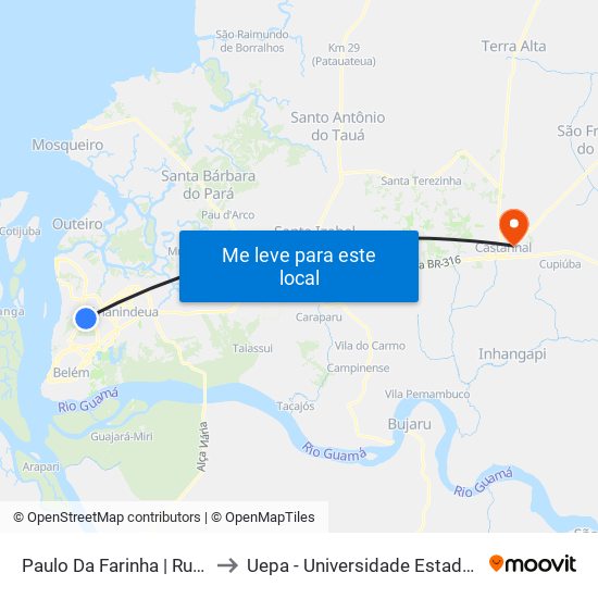 Paulo Da Farinha | Rua Betânia to Uepa - Universidade Estadual Do Pará map