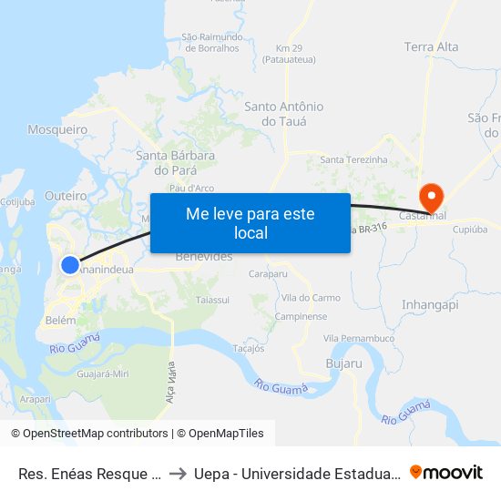 Res. Enéas Resque Duarte to Uepa - Universidade Estadual Do Pará map
