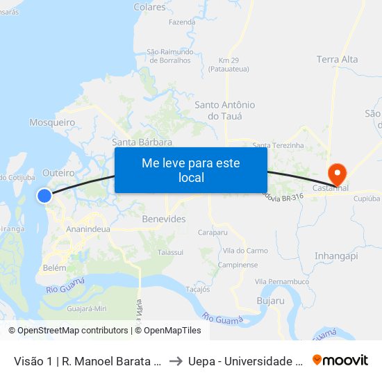 Visão 1 | R. Manoel Barata Com Lopo De Castro to Uepa - Universidade Estadual Do Pará map