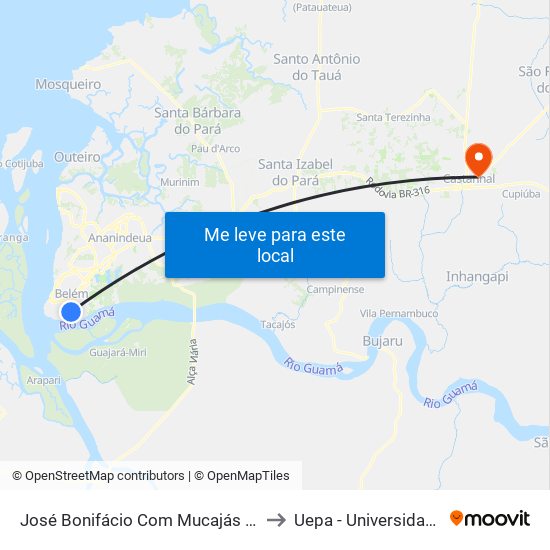 José Bonifácio Com Mucajás | Mercado Municipal Do Guamá to Uepa - Universidade Estadual Do Pará map