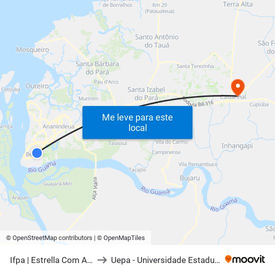 Ifpa | Estrella Com Almirante to Uepa - Universidade Estadual Do Pará map