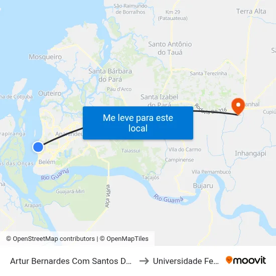 Artur Bernardes Com Santos Dumont | Hospital Sarah to Universidade Federal Do Pará map
