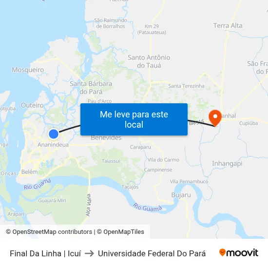 Final Da Linha | Icuí to Universidade Federal Do Pará map