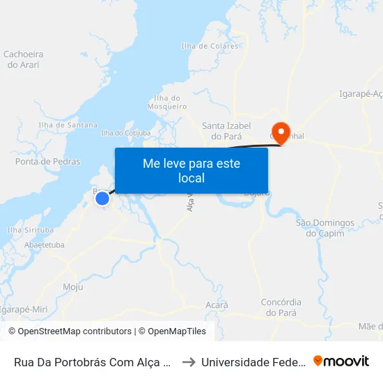 Rua Da Portobrás Com Alça Viária | Rotatória to Universidade Federal Do Pará map