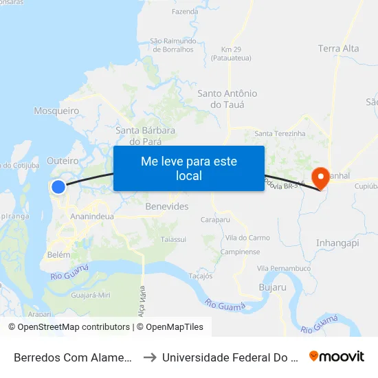 Berredos Com Alameda A to Universidade Federal Do Pará map