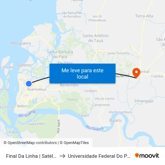 Final Da Linha | Satélite to Universidade Federal Do Pará map