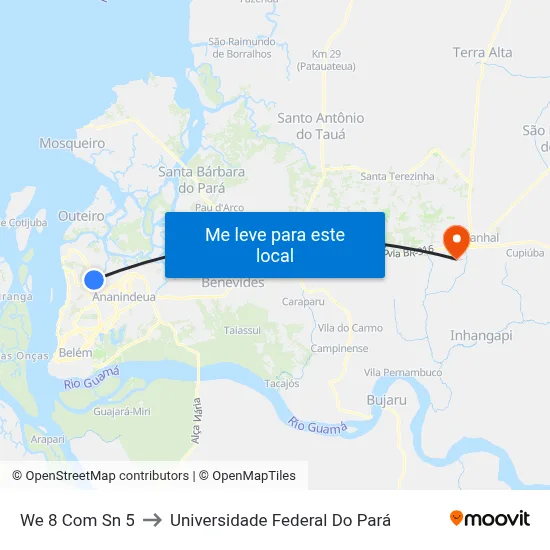 We 8 Com Sn 5 to Universidade Federal Do Pará map