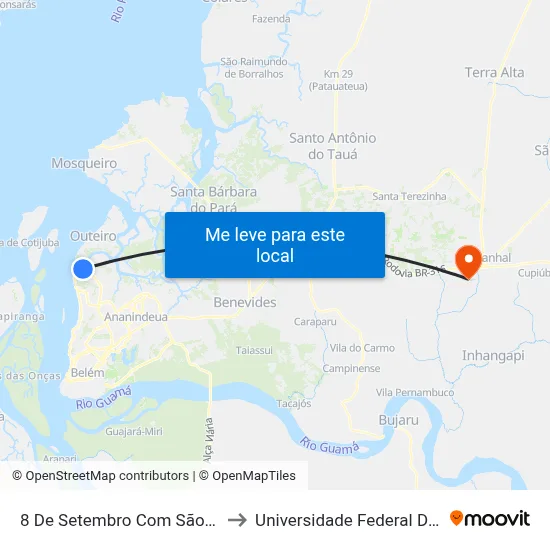 8 De Setembro Com São Roque to Universidade Federal Do Pará map