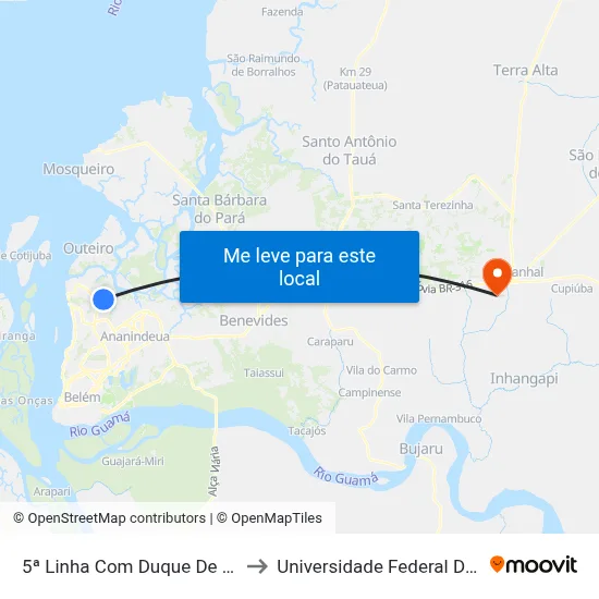 5ª Linha Com Duque De Caxias to Universidade Federal Do Pará map