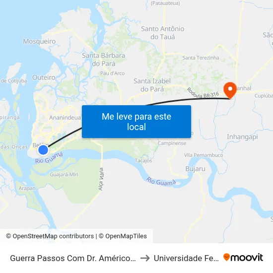 Guerra Passos Com Dr. Américo | Orelhão Hamburgueria to Universidade Federal Do Pará map