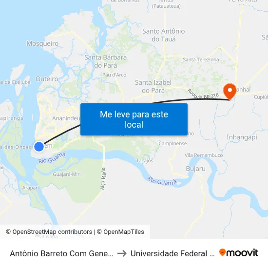 Antônio Barreto Com Generalíssimo to Universidade Federal Do Pará map
