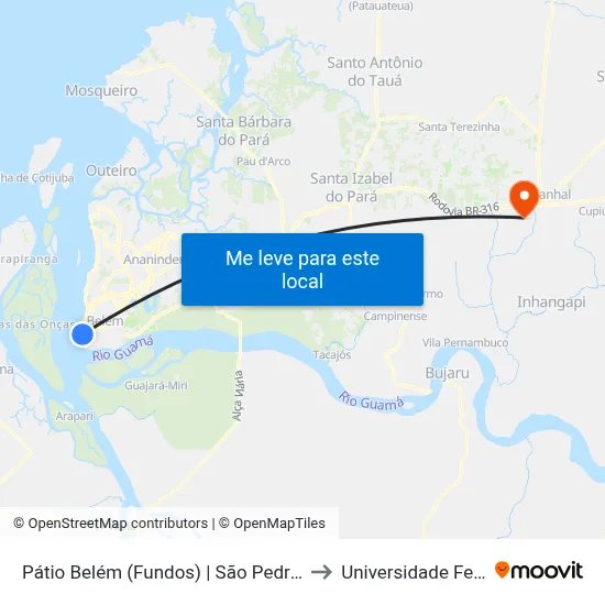 Pátio Belém (Fundos) | São Pedro Com Guilherme Seixas to Universidade Federal Do Pará map