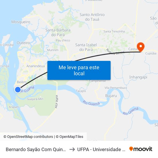 Bernardo Sayão Com Quintino | Sentido UFPA to UFPA - Universidade Federal Do Pará map