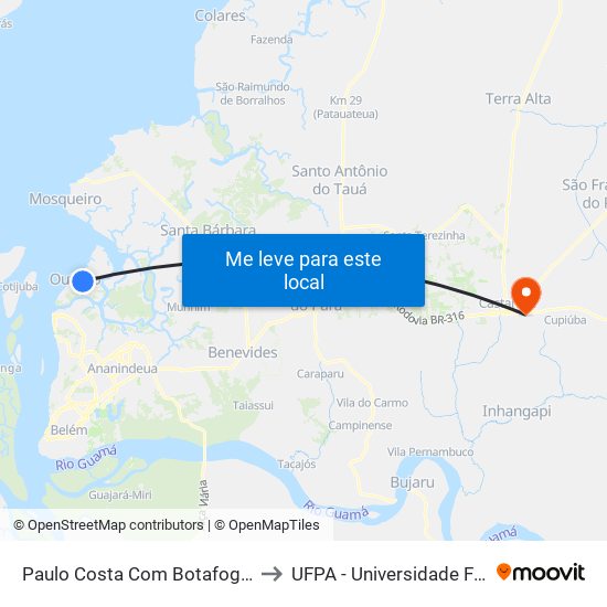 Paulo Costa Com Botafogo | Sentido Norte to UFPA - Universidade Federal Do Pará map