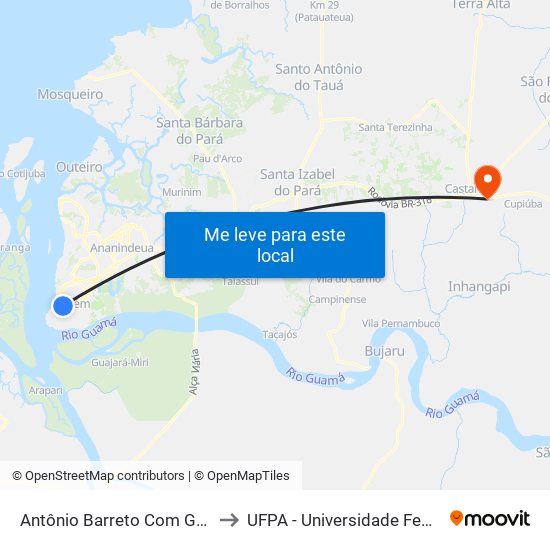 Antônio Barreto Com Generalíssimo to UFPA - Universidade Federal Do Pará map