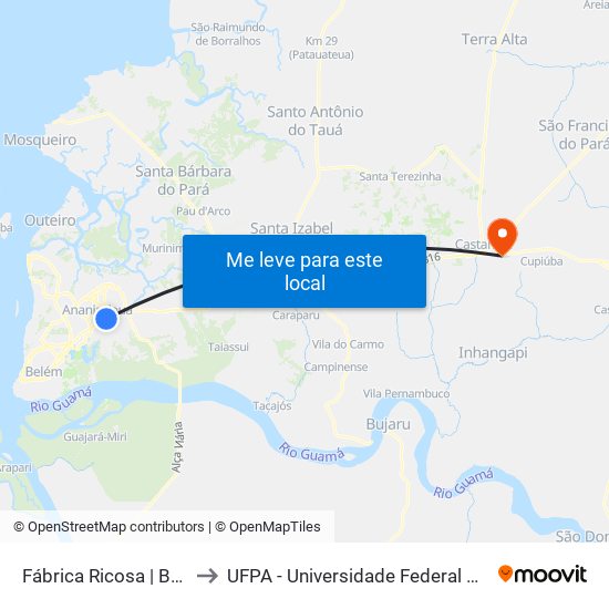 Fábrica Ricosa | Br-316 to UFPA - Universidade Federal Do Pará map