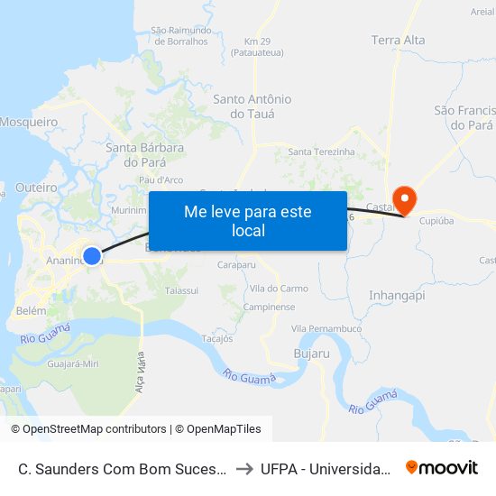 C. Saunders Com Bom Sucesso | Sentido Norte | Premol to UFPA - Universidade Federal Do Pará map