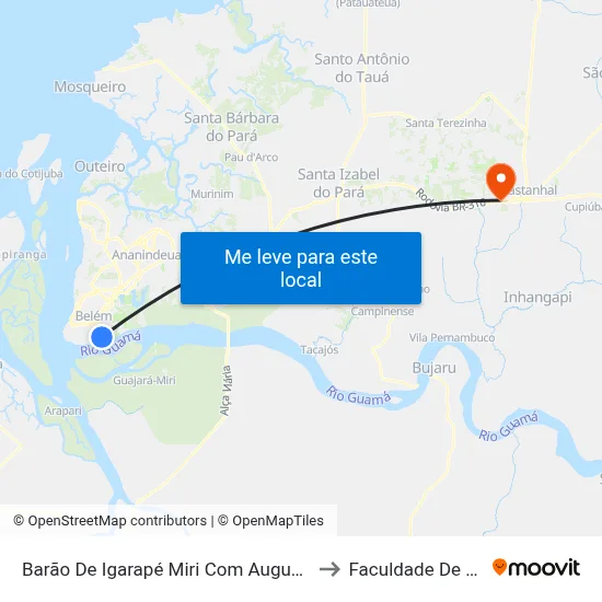 Barão De Igarapé Miri Com Augusto Corrêa | Clipper to Faculdade De Castanhal map