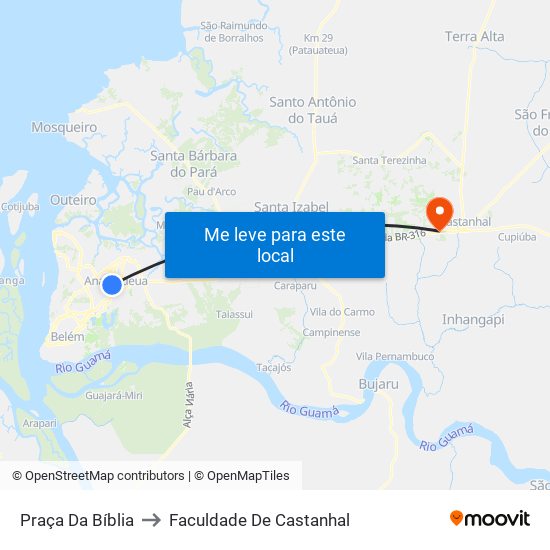 Praça Da Bíblia to Faculdade De Castanhal map