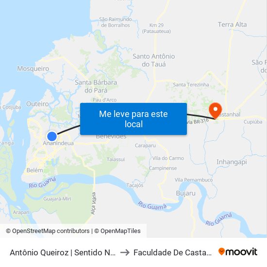 Antônio Queiroz | Sentido Norte to Faculdade De Castanhal map