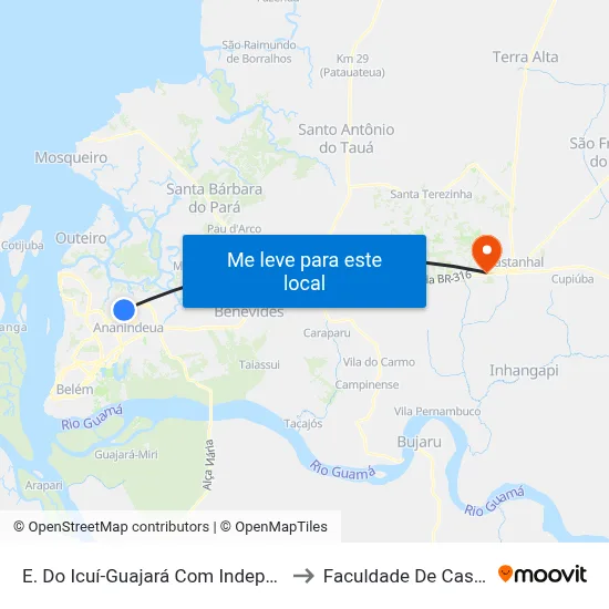 E. Do Icuí-Guajará Com Independência to Faculdade De Castanhal map