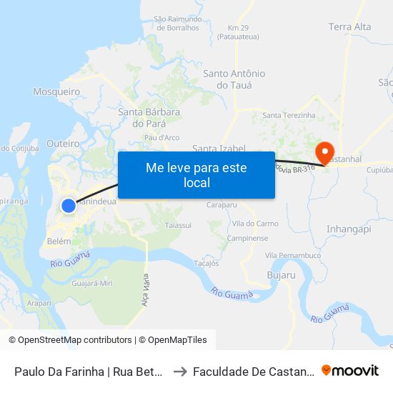 Paulo Da Farinha | Rua Betânia to Faculdade De Castanhal map