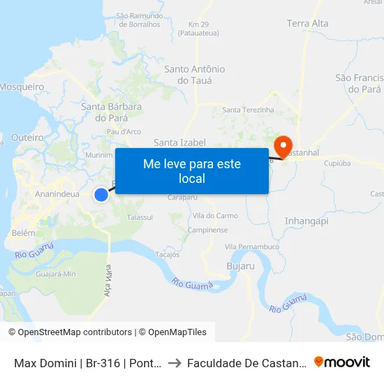 Max Domini | Br-316 | Ponto 2 to Faculdade De Castanhal map