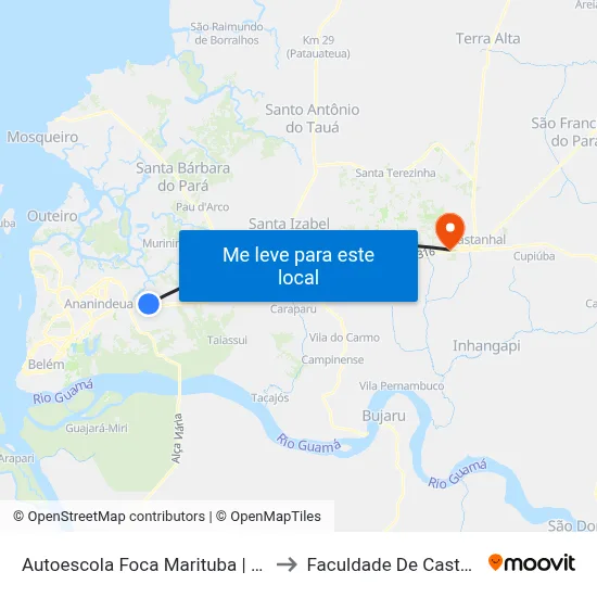 Autoescola Foca Marituba | Br-316 to Faculdade De Castanhal map