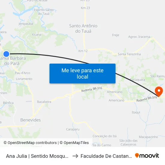 Ana Julia | Sentido Mosqueiro to Faculdade De Castanhal map