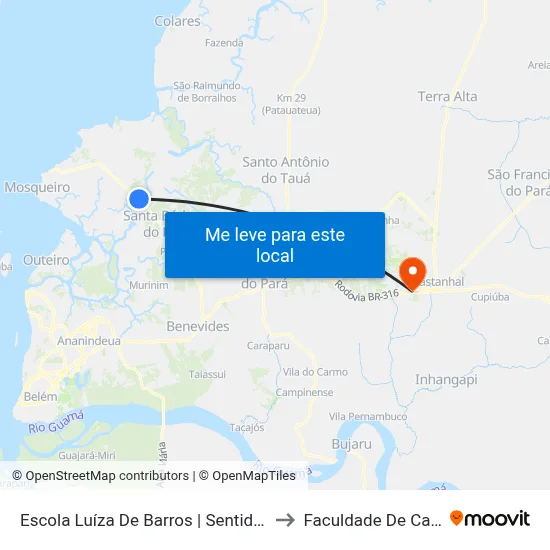 Escola Luíza De Barros | Sentido Mosqueiro to Faculdade De Castanhal map