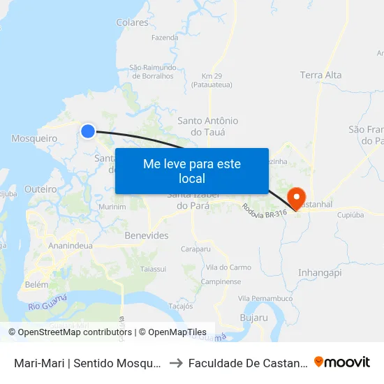 Mari-Mari | Sentido Mosqueiro to Faculdade De Castanhal map