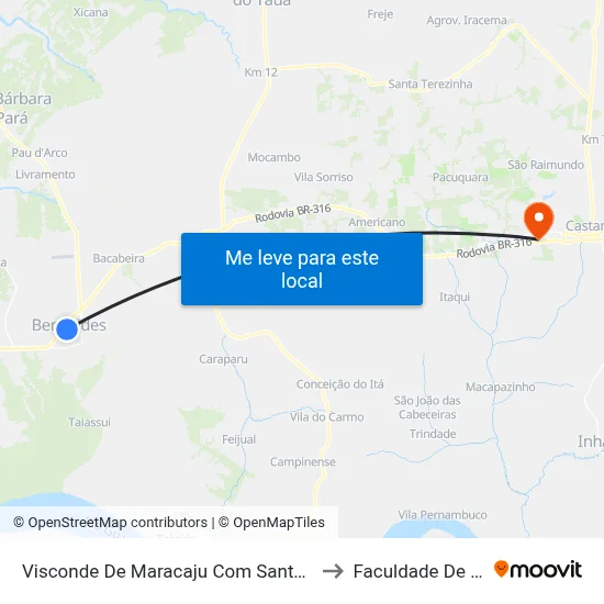 Visconde De Maracaju Com Santo André | Sentido Sul to Faculdade De Castanhal map
