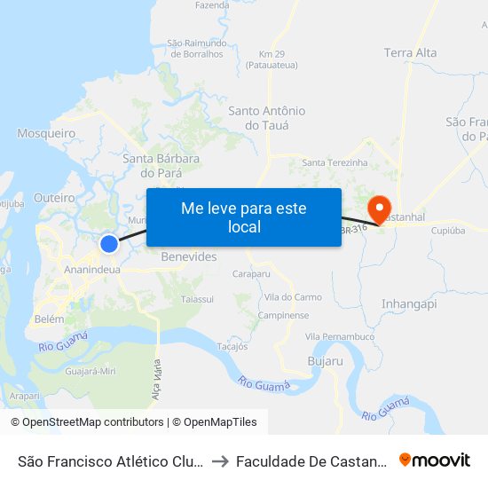 São Francisco Atlético Clube to Faculdade De Castanhal map